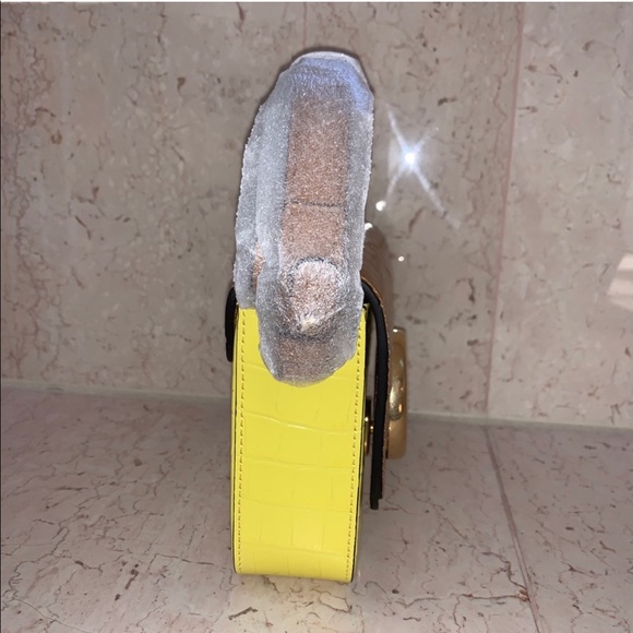 Chloé Mini C Yellow Croc Embossed Crossbody Bag - Picture 12 of 16